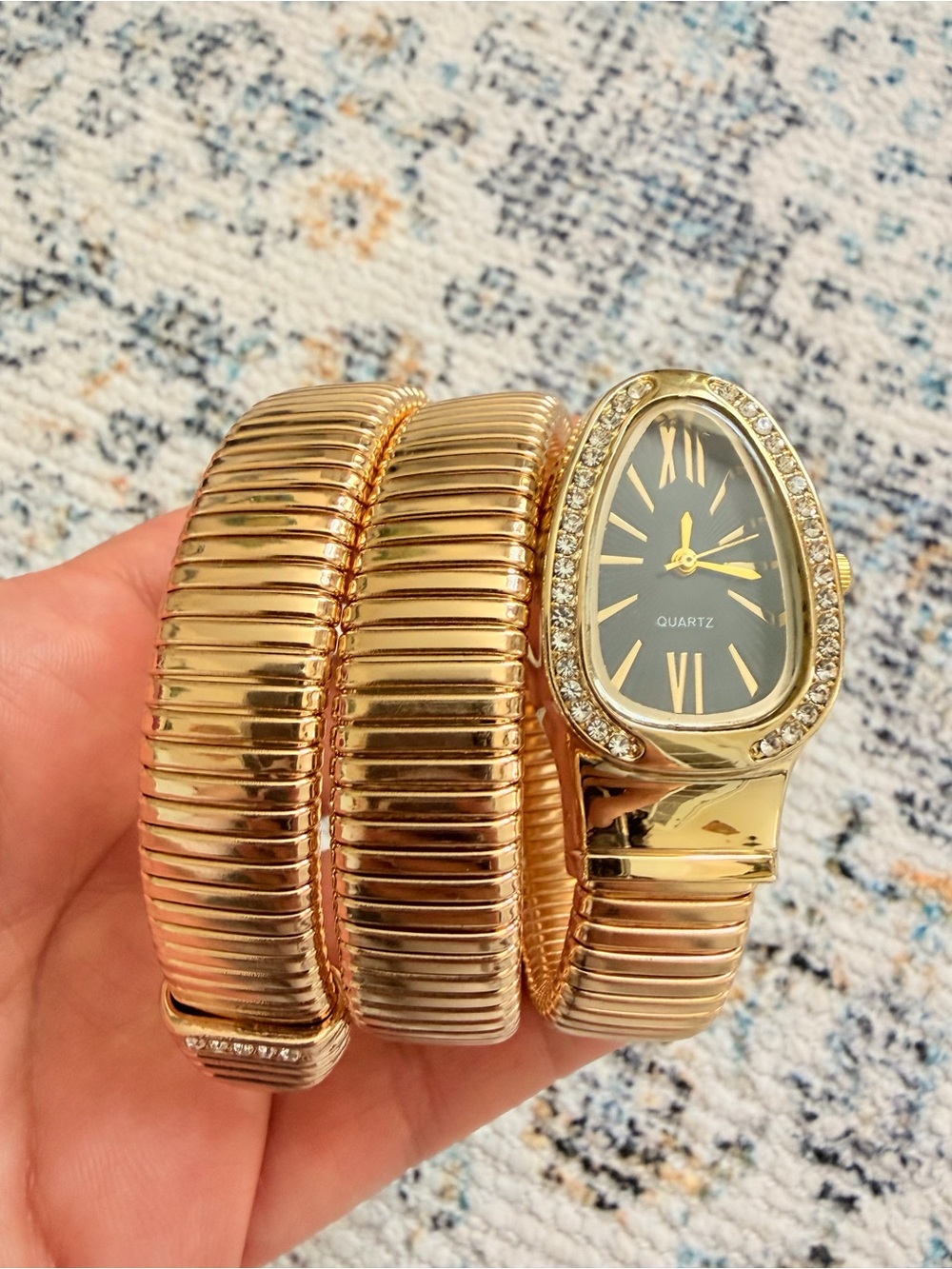 Serpenti Gold Coil Wrap Bracelet Watch with Black Dial - Picture 3 of 6